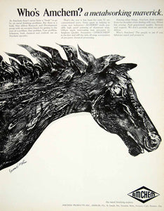 1966 Ad Vintage Amchem Metal Finishing Horse Head Samuel Martin Ambler PA YFM3