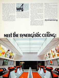 1966 Ad Armstrong Luminaire Ceiling Systems Futuristic Shopping Store 60's YFM3