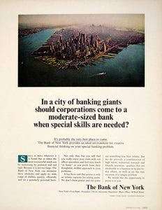 1966 Ad Bank of New York City Battery Park Manhattan Island Aerial View NYC YFM3