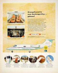 1966 Ad Vintage Lear Jet Model 24 Business Airplane Cabin Instrument Panel YFM3