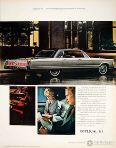 1966 Ad Vintage 1967 Gray Chrysler Imperial LeBaron Automobile 4-Door Car YFM3