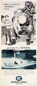 1966 Ad General Swimming Pools Vintage Santa Claus Christmas Addison IL YFM3