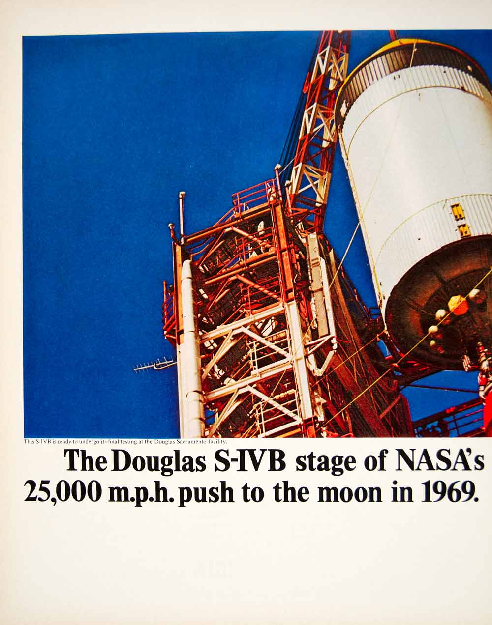 1966 Ad Douglas Aircraft Company Saturn Rocket S-IVB Stage NASA Spacecraft YFM3