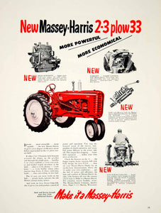 1953 Ad Massey-Harris Tractor Farm Machinery Equipment Engine Motor Plow YFQ1