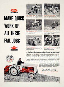 1954 Ad Ford Farming Tractor Implement Machinery Plow Dearborn Equipment YFQ1