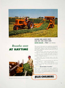 1955 Ad Allis-Chalmers Haytime Roto-Baler Round Bales Hay Maker Farming YFQ1