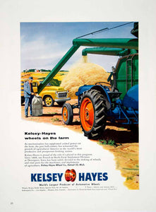 1955 Ad Kelsey-Hayes Wheels Farming Automotive Tires Detroit French Hecht YFQ1