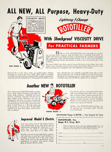 1956 Ad Rototiller Shockproof Electric Model E 5 Implement Gardening YFQ1