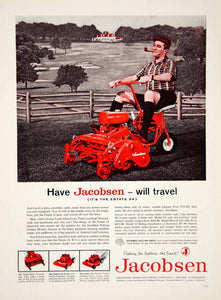 1959 Ad Jacobsen Lawnmower Red Pipe Golf Course Velva-Trim Turbo-Vac YFQ1