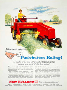 1959 Ad Baler Haycruiser New Holland Red 178 Farming Implement Machinery YFQ1