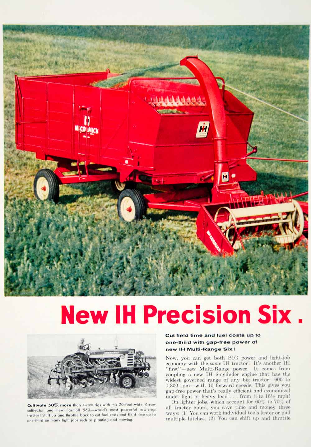 1959 Ad International Harvester Precision Six Farmall Tractor Alfalfa Red YFQ1