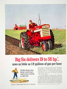 1960 Ad Big Six International Harvester Tractor Field Plough Plow Disk YFQ1