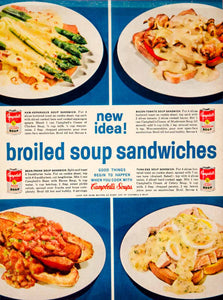 1960 Ad Campbell's Broiled Soup Sandwich Recipes Bean Cream Chicken Celery YFR1