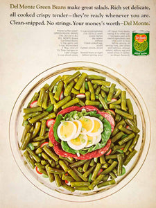 1964 Ad Del Monte Blue Lake Can Green Beans Bravo 60s Salad Recipe Sixties YFR1