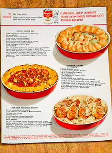 1964 Ad Campbell's Soup Casserole 60s Recipe Biscuit Chicken Pie Sixties YFR1