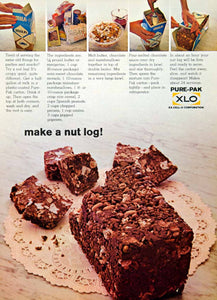 1966 Ad Pure-Pak Milk Cartons Nut Log Classic 60s Recipe Sixties Dessert YFR1