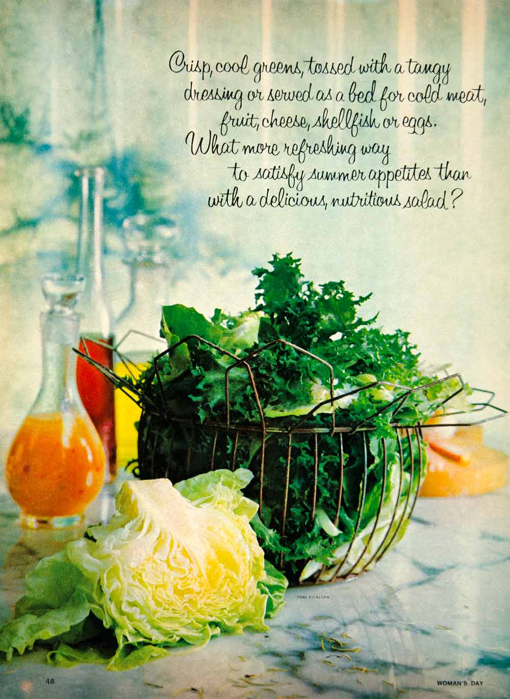 1961 Color Print Classic 60s Salad Recipes Molded Gelatin Fruit Sixties Era YFR1