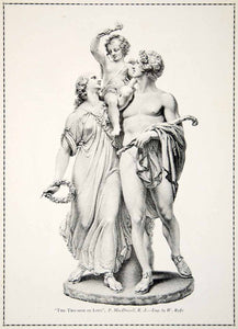 1910 Print Triumph Love Cupid Neoclassical Statue Sculpture MacDowell Roffe YFS1