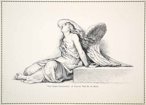 1910 Print Spirit Enchained Angel Wings Breasts Francois Paul de la Roche YFS1