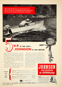 1950 Ad Johnson Sea-Horse Model TN Outboard Boat Motor Fishing Sporting YFS2