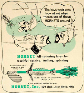 1950 Ad No 3G1 Hornet Spinning Lure Fishing Bait Tackle Sporting Goods YFS2