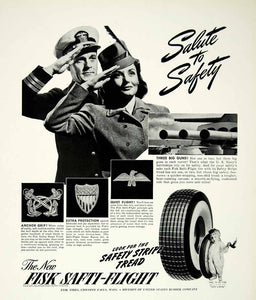 1941 Ad Salute Safety Fisk Safti Flight Tires Car Baby Child Protection YFT1