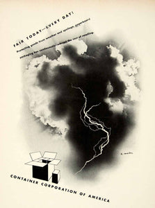 1942 Ad Container Corporation America Weather Boxes Packaging Storm Hugh YFT1