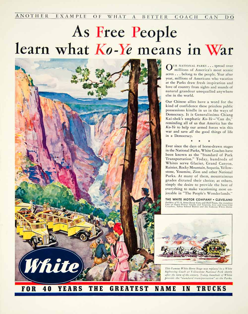 1942 Ad White Motor Company Cleveland Ohio Coach Travel Transportation YFT1