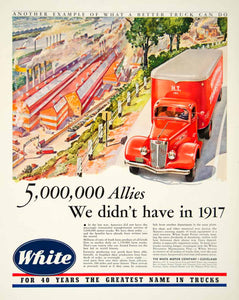 1942 Ad White Motor Cleveland Ohio Truck Cityscape Industrial YFT1