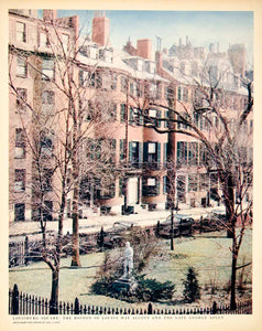 1942 Color Print Louisburg Square Louisa May Alcott George Apley Cityscape YFT1