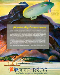 1943 Ad US Navy Foote Bros Blimp Zeppelin 5225 Western Boulevard Pratty YFT2