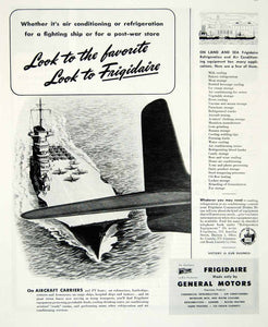 1945 Ad Frigidaire General Motors GM Air Conditioning Aircraft Carriers YFT2