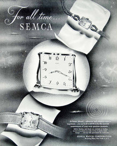 1947 Ad Semca Watches Jewelry Time Clock 30 Irving Place New York City YFT3