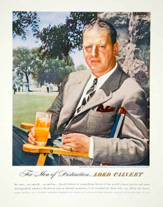 1947 Ad Lord Calvert Blended Whiskey Craig Wood Golfer Portrait Alcohol YFT3