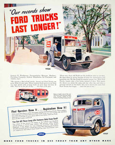 1947 Ad Ford Motor Company Trucks Sealtest Milk Car Automobile Vehicle YFT3 - Period Paper
