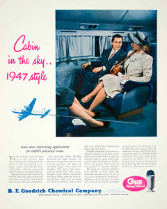 1947 Ad Geon Polyvinyl Materials B. F. Goodrich Chemical Company Airplane YFT3