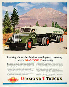 1947 Ad Diamond T Trucks Landscape Mountains Haul Industry Automobile YFT3
