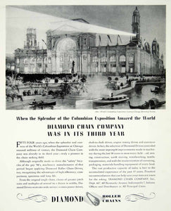 1947 Ad Diamond Roller Chain Company World Columbian Exposition Chicago YFT3