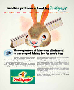 1947 Ad Fullergript Hat Brushes Rabbit Bunny Comb Animal Lockwood Fur YFT3