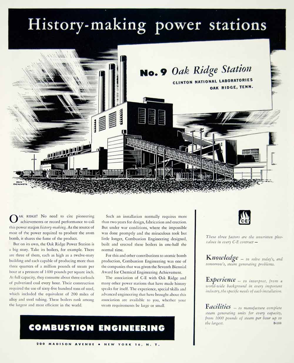 1948 Ad Combustion Engineering Oak Ridge Station Clinton National Lab YFT3