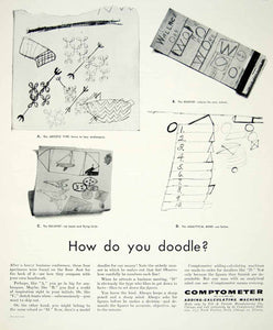 1948 Ad Comptometer Adding Calculating Machines Doodle Felt Tarrant YFT3