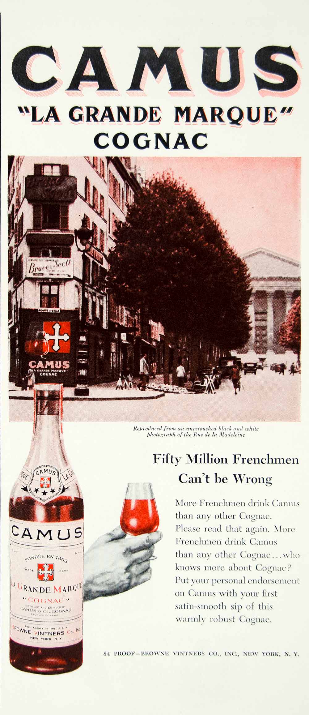 1947 Ad Camus La Grande Marque Cognac Cityscape Alcohol Beverage Drink YFT3