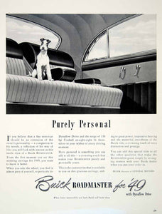 1949 Ad Buick Roadmaster GM General Motors Airdale Terrier Backseat Car YFT4