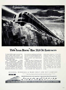1949 Ad Iron Horse Russell Burdsall Ward Bolt Nut Company Railroad Train YFT4