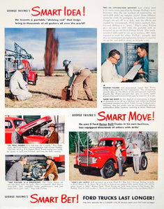 1949 Ad Ford Trucks George Failing Oil Drill Automobile Automotive Vehicle YFT4
