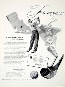 1949 Ad Walter Hagen Wilson Sporting Goods Grand Rapids Golf Clubs Clothing YFT4