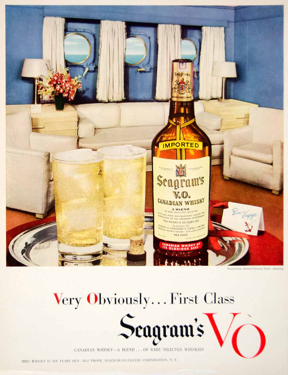 1949 Ad Seagram V O Living Room Alcohol Bottle Drink Beverage Whisky YFT4