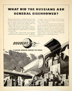 1949 Ad Douglas Aircraft Company Russian Eisenhower Transport Aviation YFT4