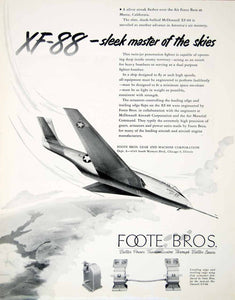 1949 Ad Foote Brothes Gear Machine Corporation McDonnell XF-88 Airplane YFT4
