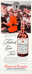 1949 Ad Harwood Canada Blended Whisky Alcohol Beverage Drink Mounty Ray YFT4